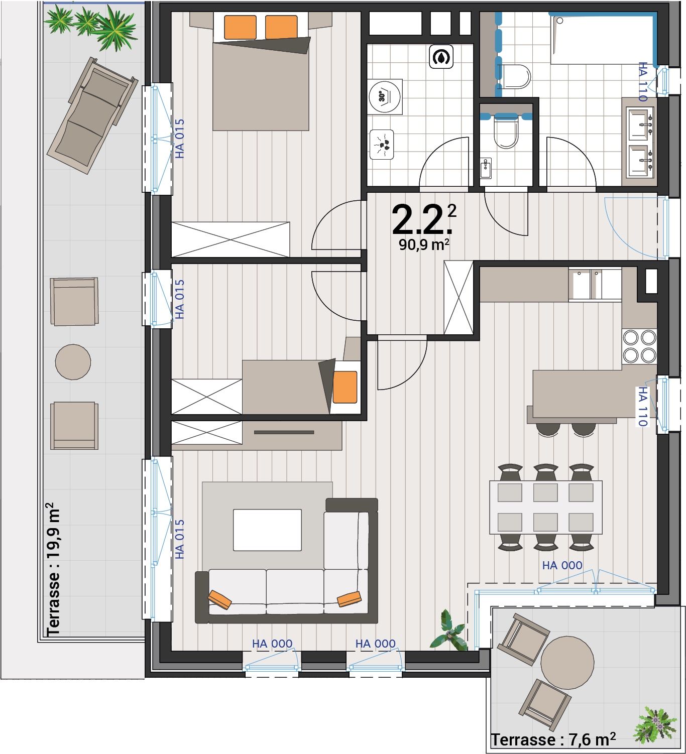 Appartement 2.2.